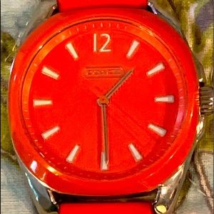 Women’s genuine Coach orange watch (quartz)